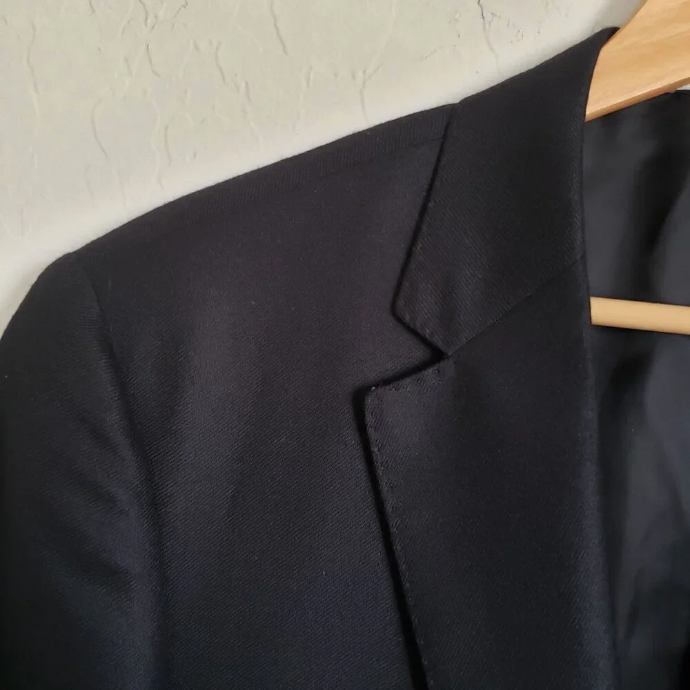 Samuelsohn 100% Cashmere Blazer Jacket Black Size Mens 42 Tall J.P.Tilford Italy
